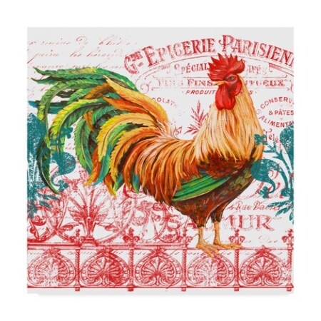 Jean Plout 'Le Coq Rooster 4' Canvas Art,35x35